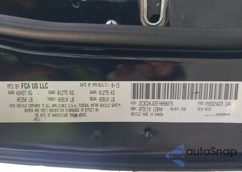 2015 Dodge Charger Sxt from USA, damaged, VIN 2C3CDXJG5FH898075